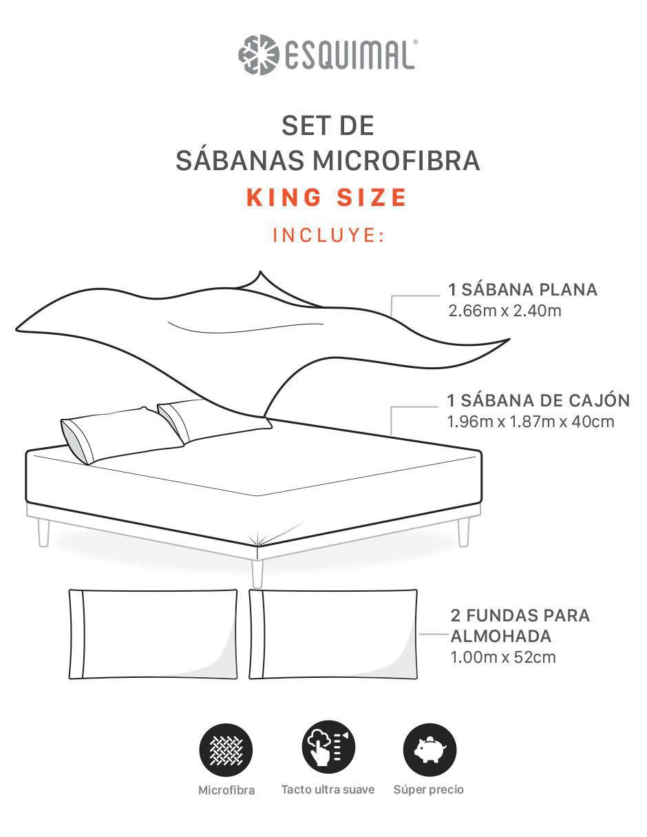 Set sábanas planas de microfibra Azul Marino 4