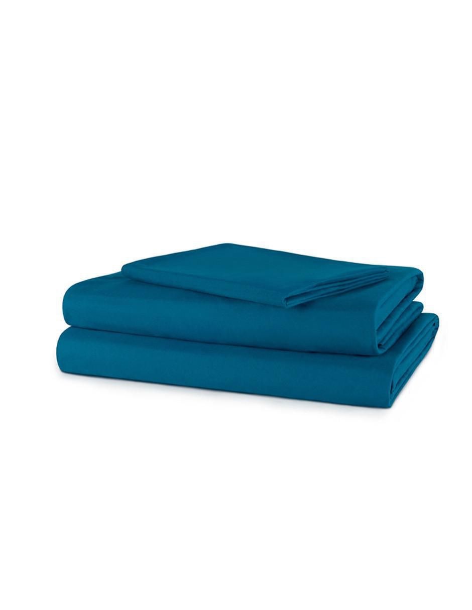 Set sábanas planas de microfibra Azul Marino