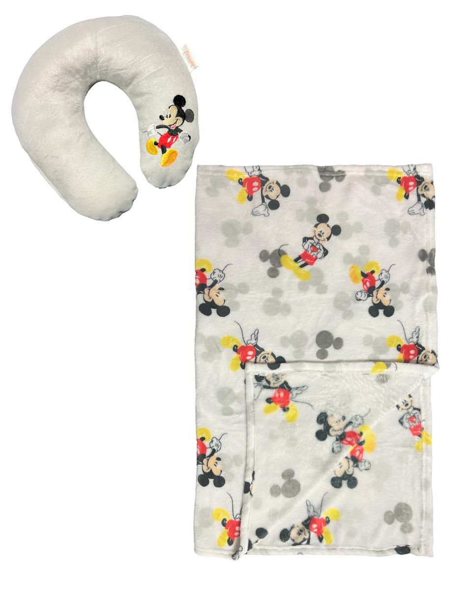Set frazada/cojin de tejido microfibra Mickey Mouse
