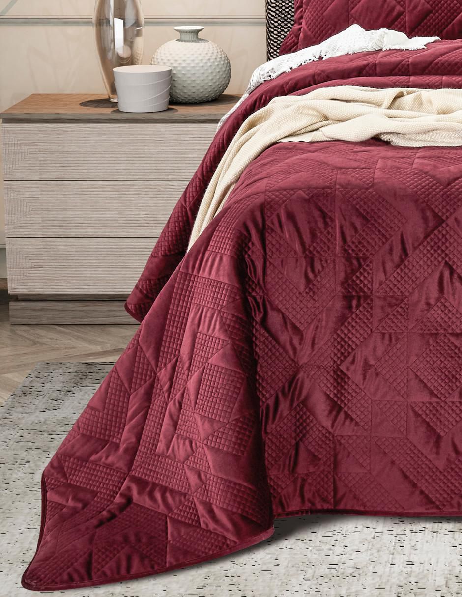 Set de colcha Velvet Burgundy 3