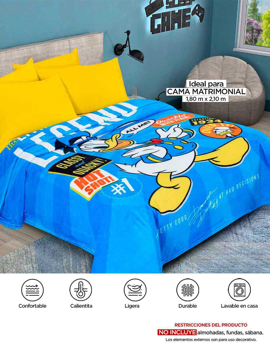 Cobertor Donal Duck Serenity Matrimonial Donald Hot Blue 5
