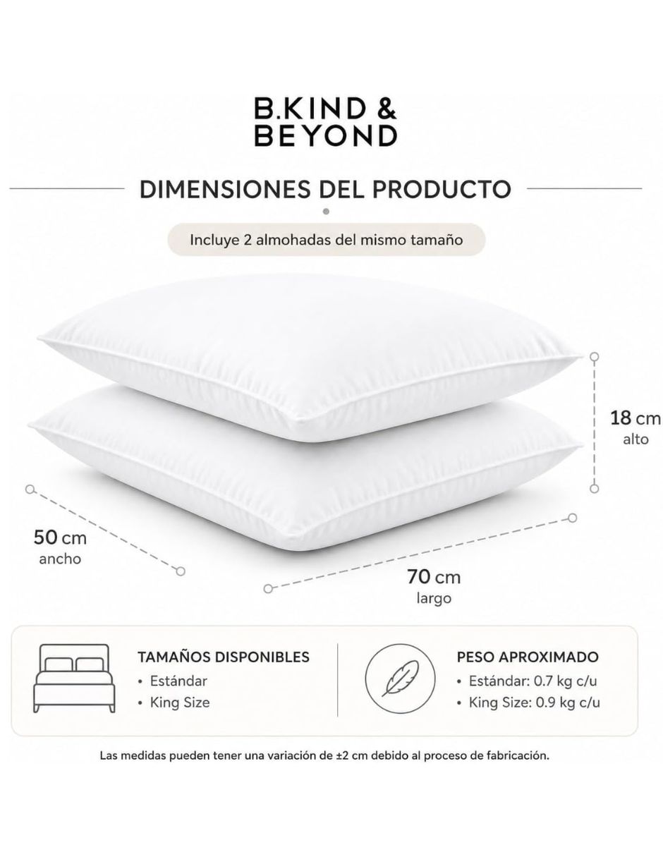 Set de almohada B.Kind & Beyond firmeza media