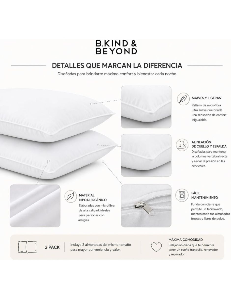 Set de almohada B.Kind & Beyond firmeza media