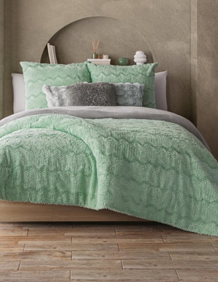 Cobertor Invernal Verde Boreal estampado texturizado