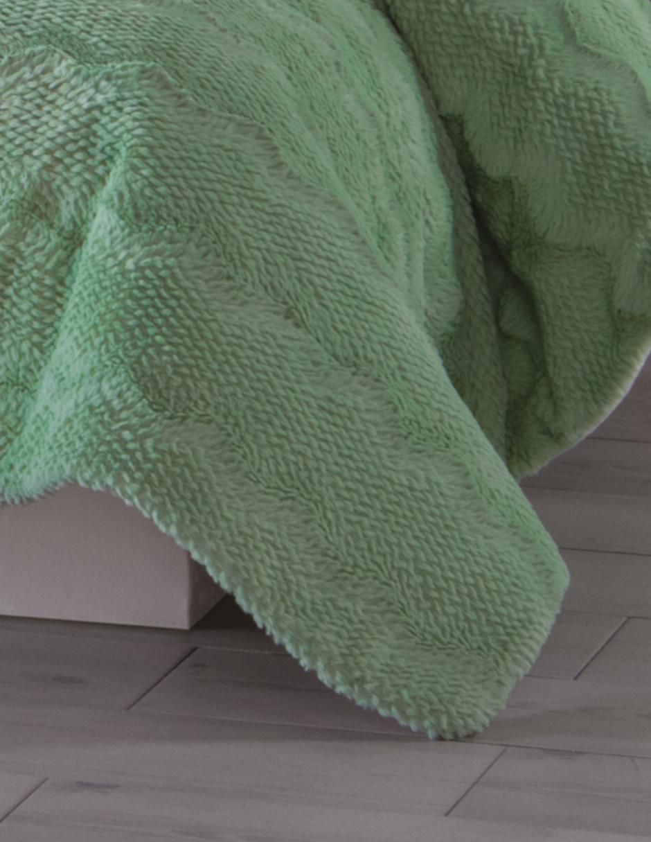 Cobertor Invernal Verde Boreal estampado texturizado