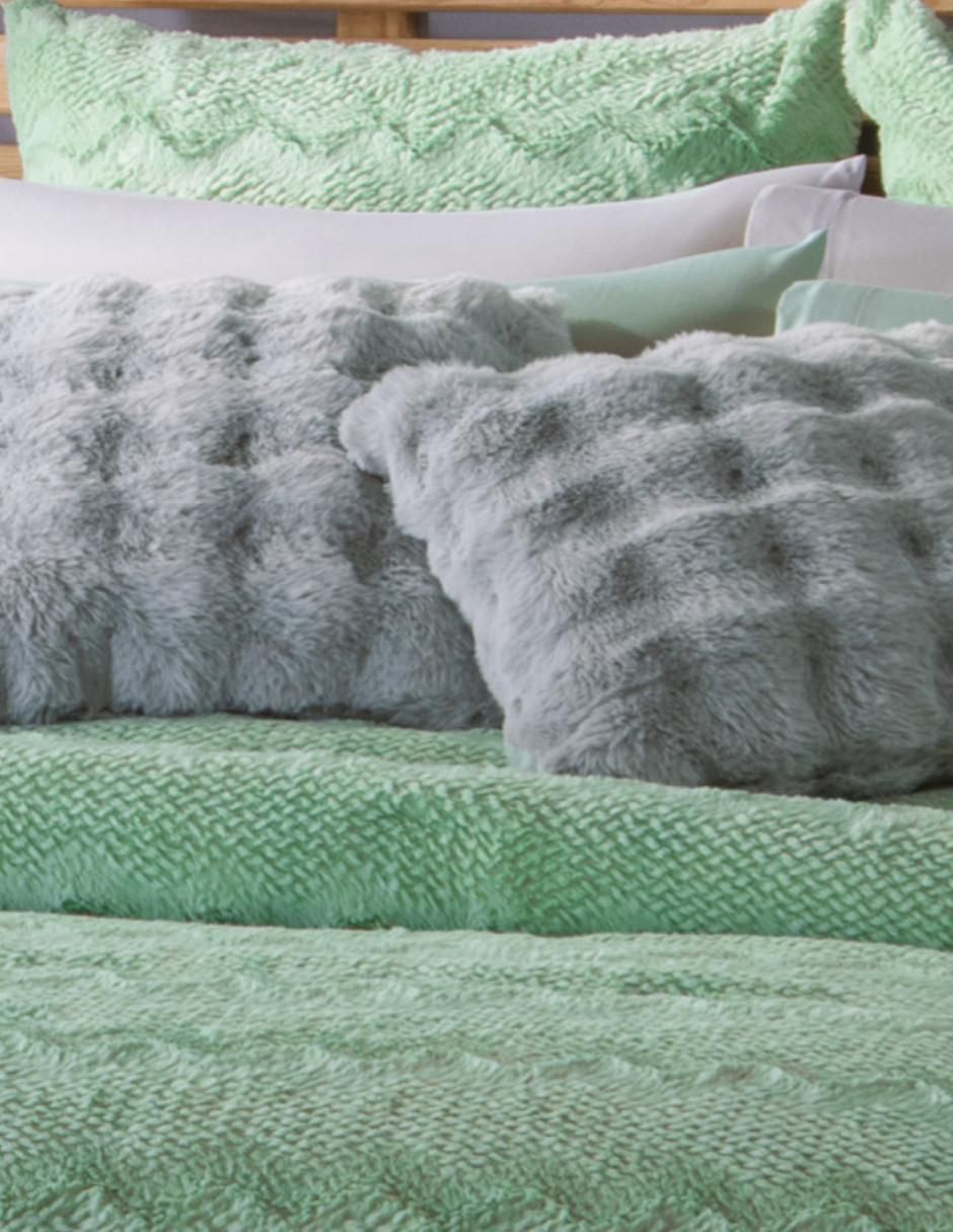 Cobertor Invernal Verde Boreal estampado texturizado