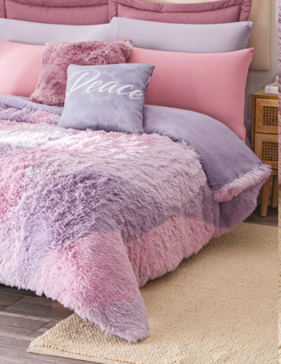 Cobertor Coquette Lilac Rosé estampado texturizado