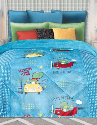 Cobertor Invernal Dino Travel estampado infantil Cobertor Invernal Dino Travel estampado infantil
