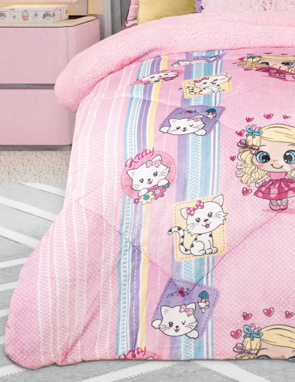 Cobertor Kitty estampado infantil 3