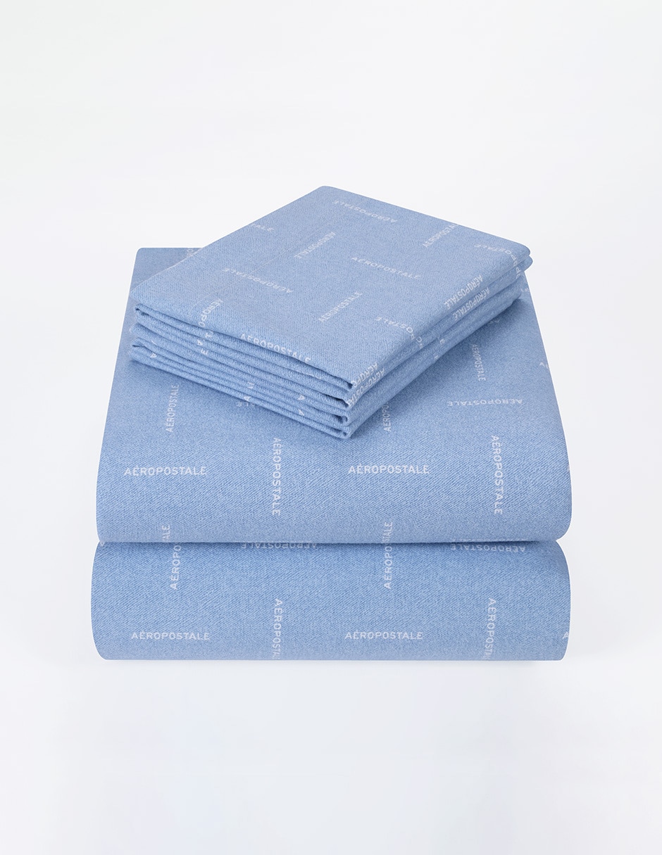 Juego de sábanas de franela 180 hilos Tim Soft Blue 4