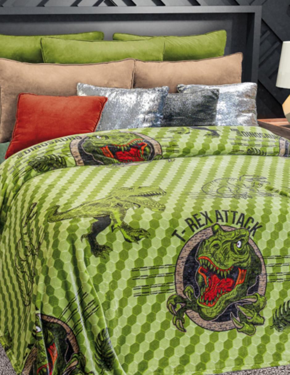 Cobertor UltraSoft T-Rex Attack estampado dinosaurio 2