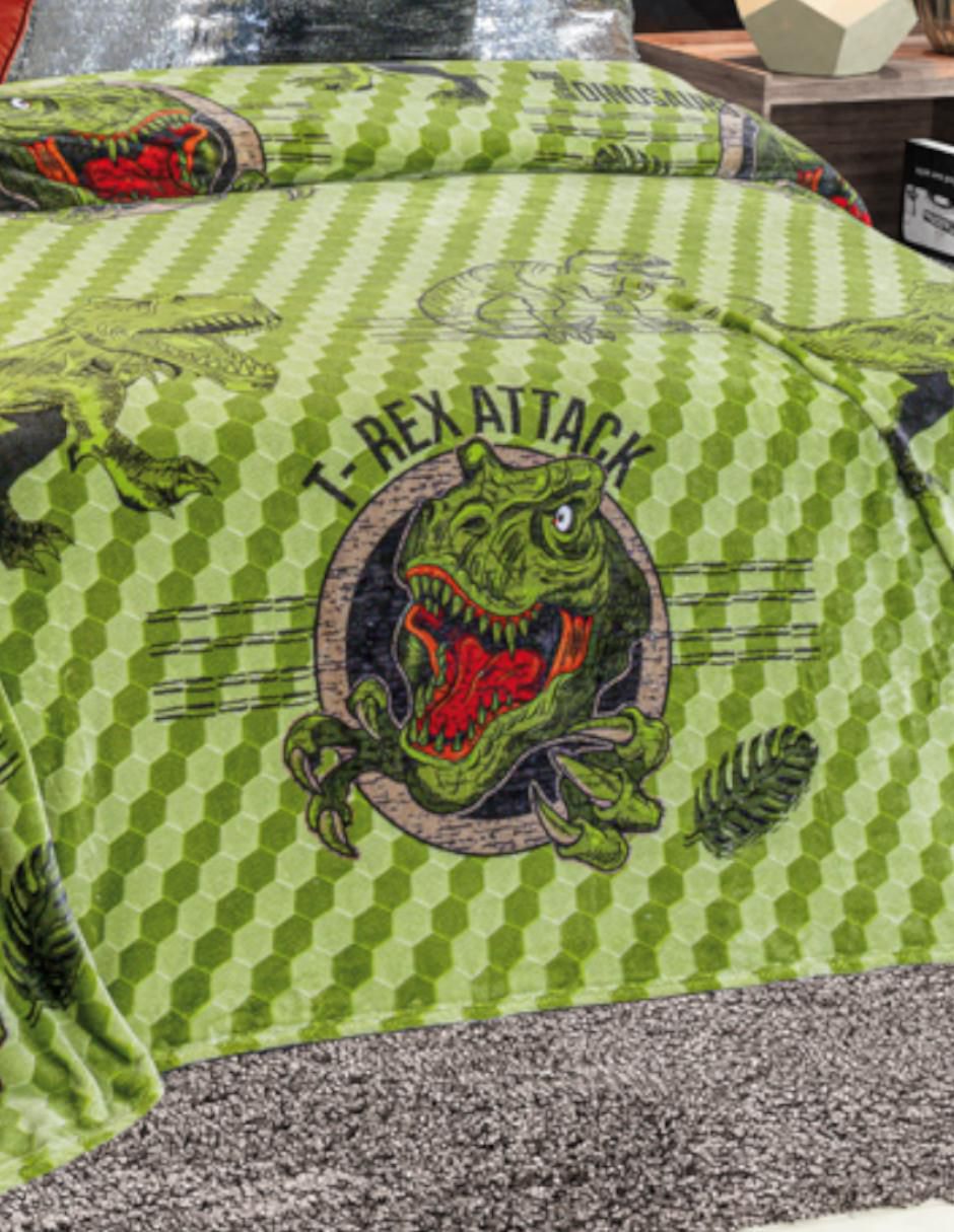 Cobertor UltraSoft T-Rex Attack estampado dinosaurio 3