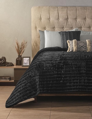 Cobertor Luxurious Midnight estampado texturizado