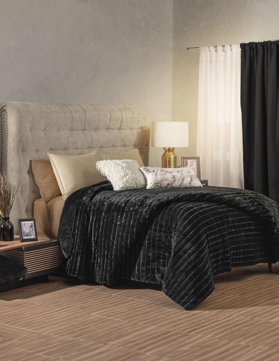 Cobertor Luxurious Midnight estampado texturizado