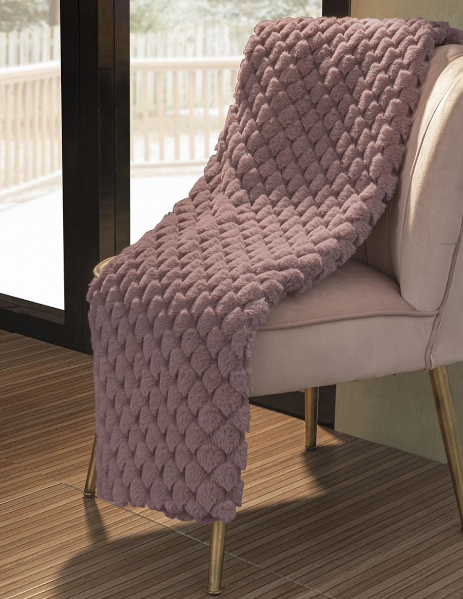 Frazada de tejido microfibra Cozy Blush Frazada de tejido microfibra Cozy Blush