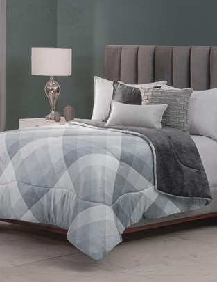 Cobertor Silver Plaid Allure estampado geométrico Cobertor Silver Plaid Allure estampado geométrico