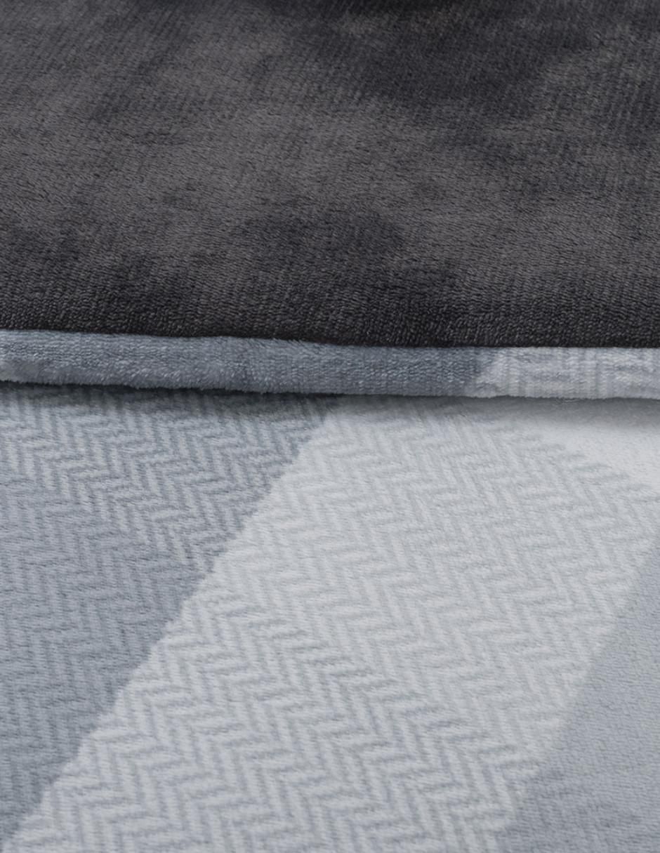 Cobertor  Silver Plaid Allure estampado geométrico 2