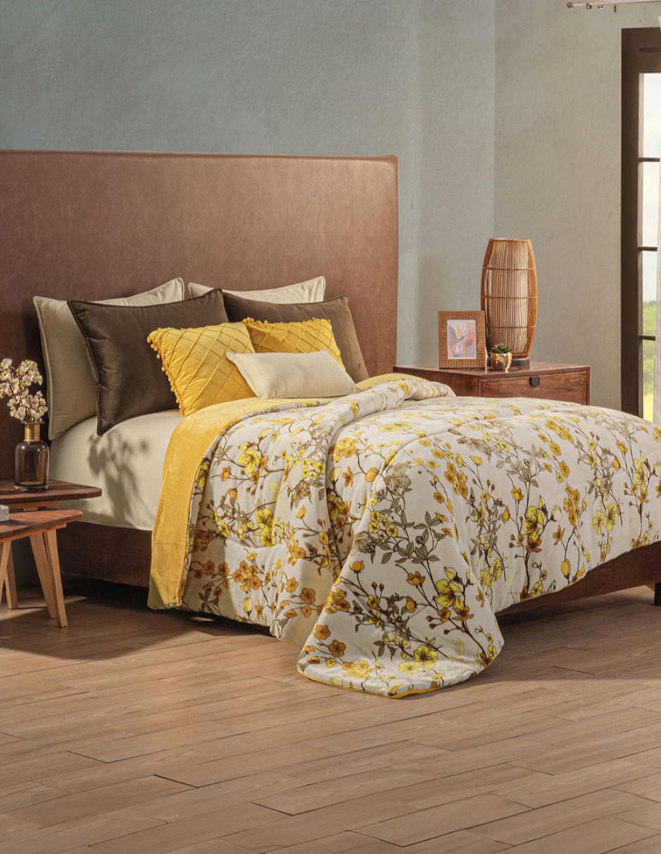 Cobertor  Floral Golden Sunshine estampado floral 4