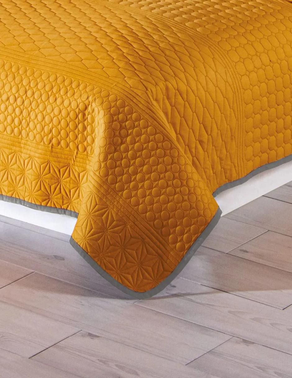 Colcha Mustard Gray Mix 2