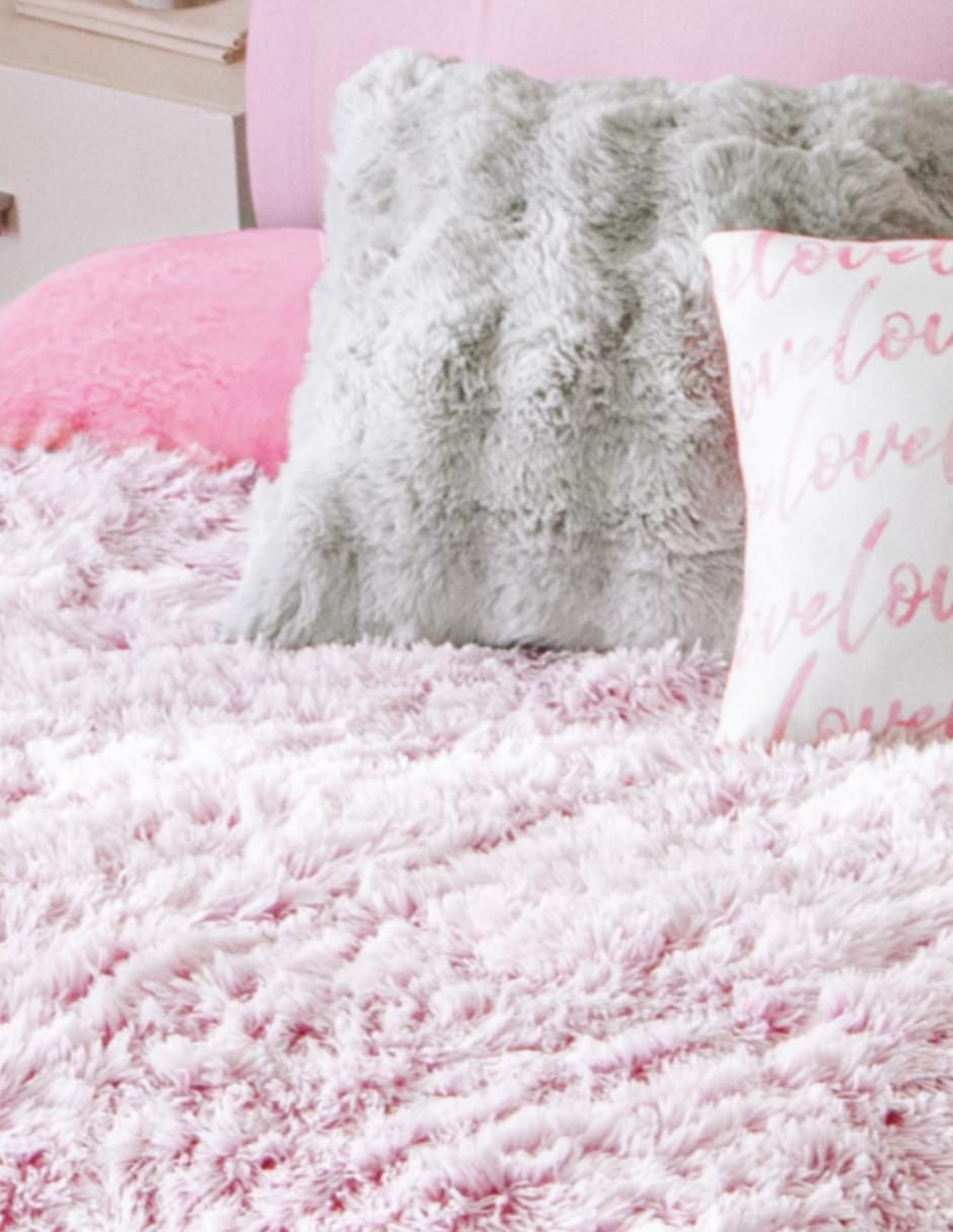 Cobertor Faux Fur Hot Pink estampado texturizado