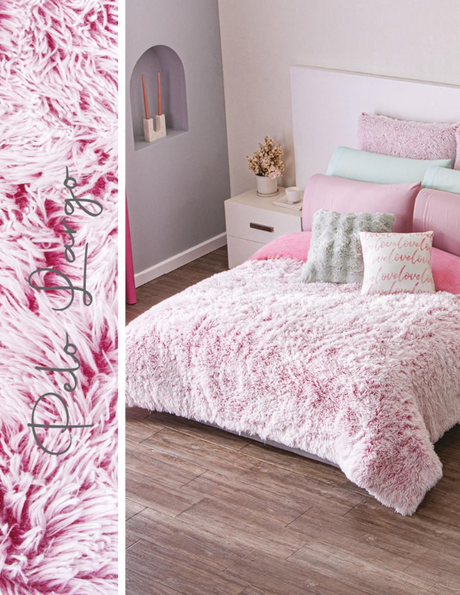 Cobertor Faux Fur Hot Pink estampado texturizado