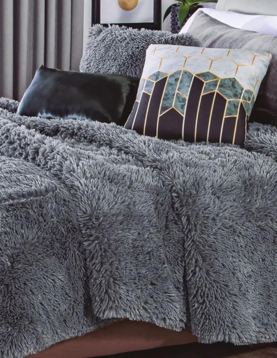 Cobertor Faux Angora estampado texturizado