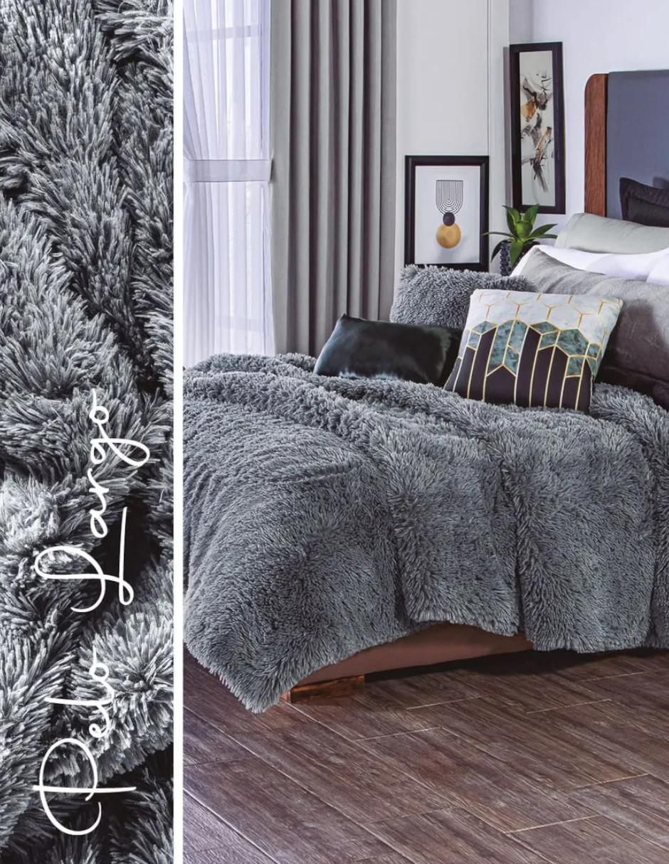 Cobertor Faux Angora estampado texturizado