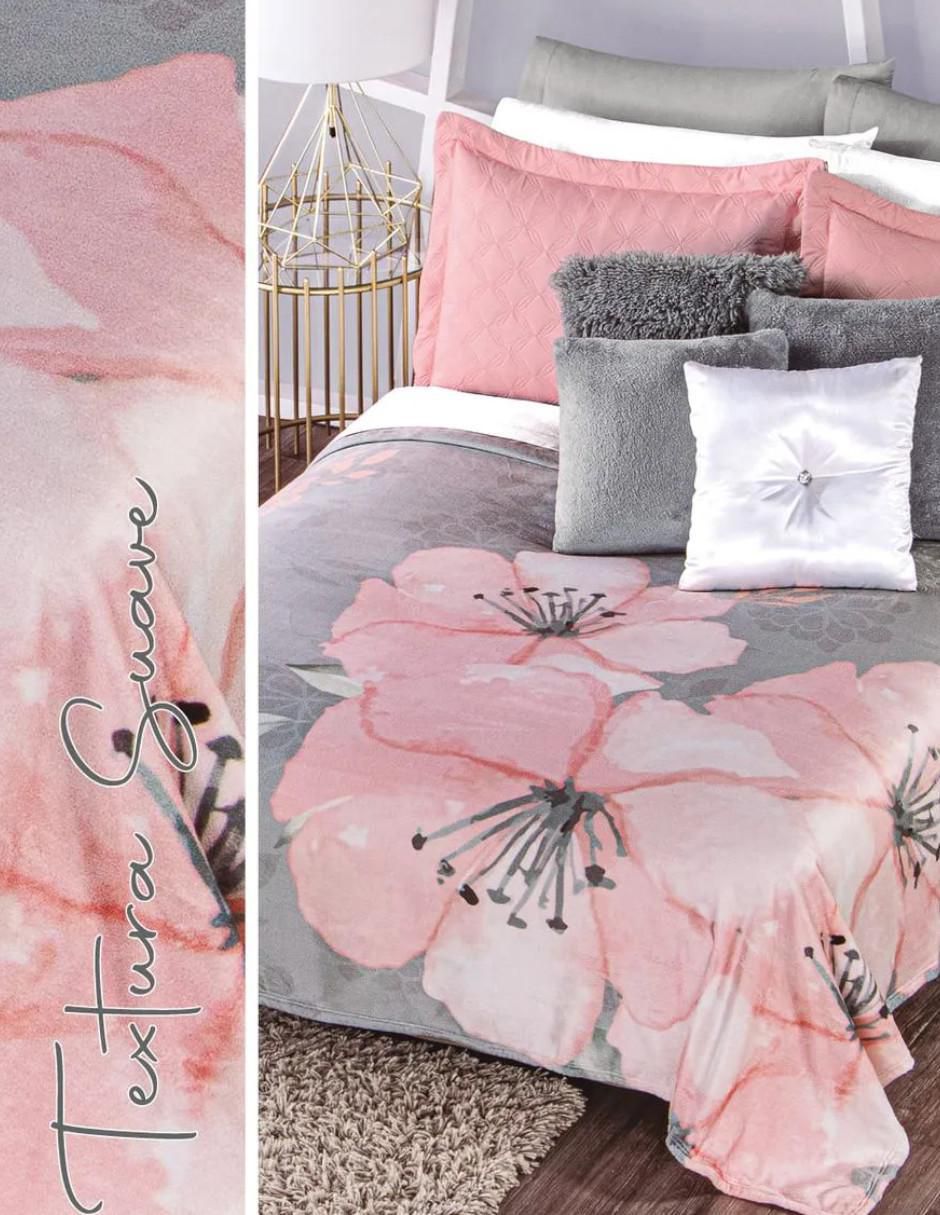 Cobertor  Zion estampado floral 3