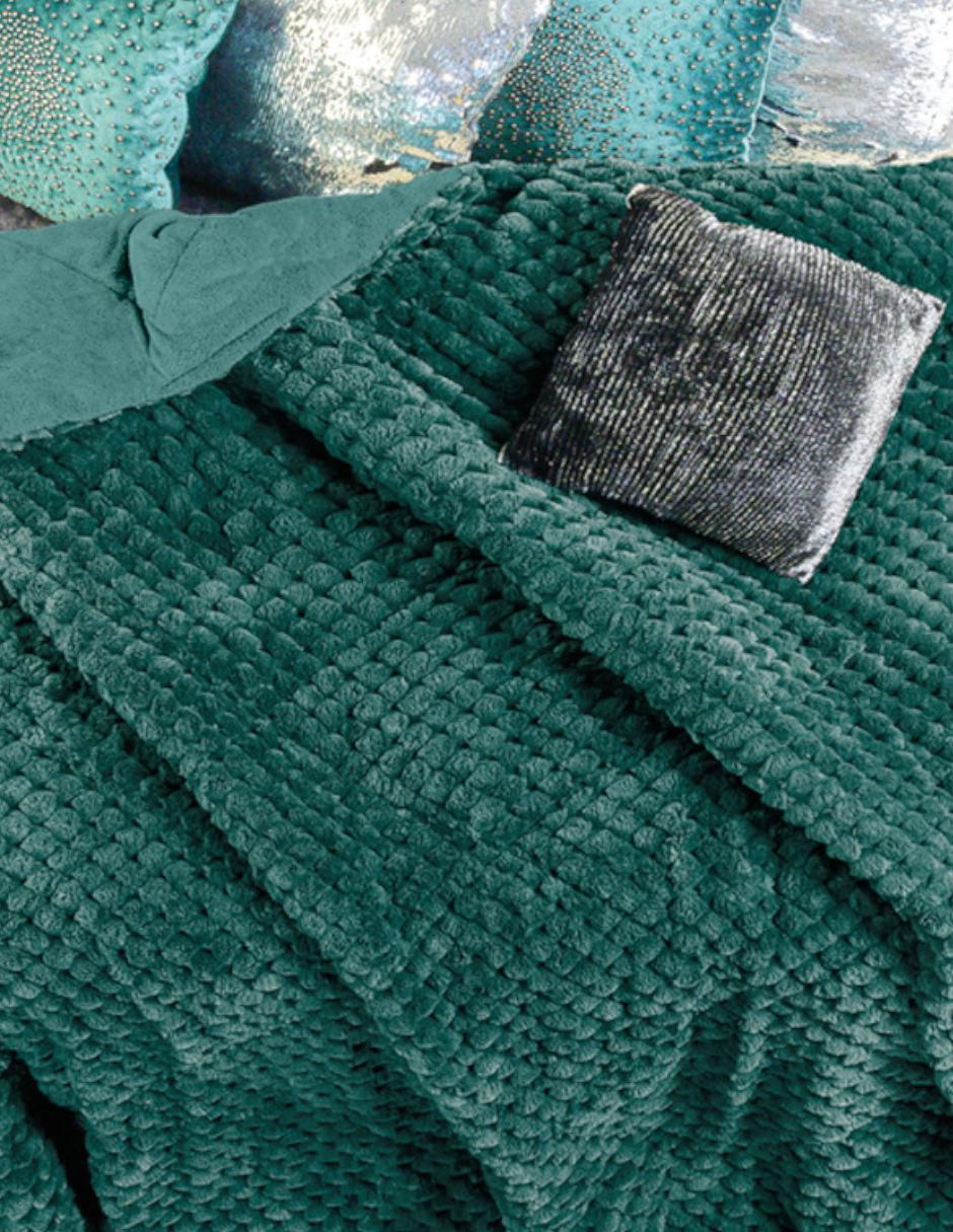 Cobertor Maison Esmeralda estampado texturizado