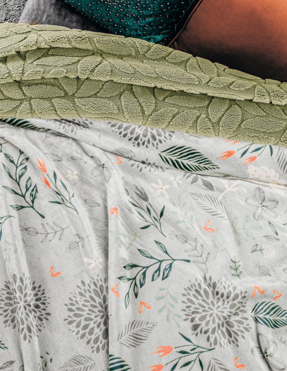 Cobertor  Elysum Dupla Elite estampado floral 2