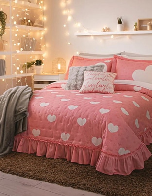 Set de colcha Corazones