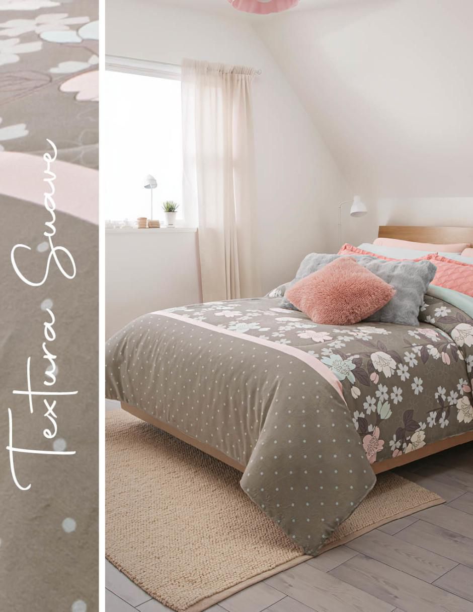 Cobertor Dots estampado floral 3