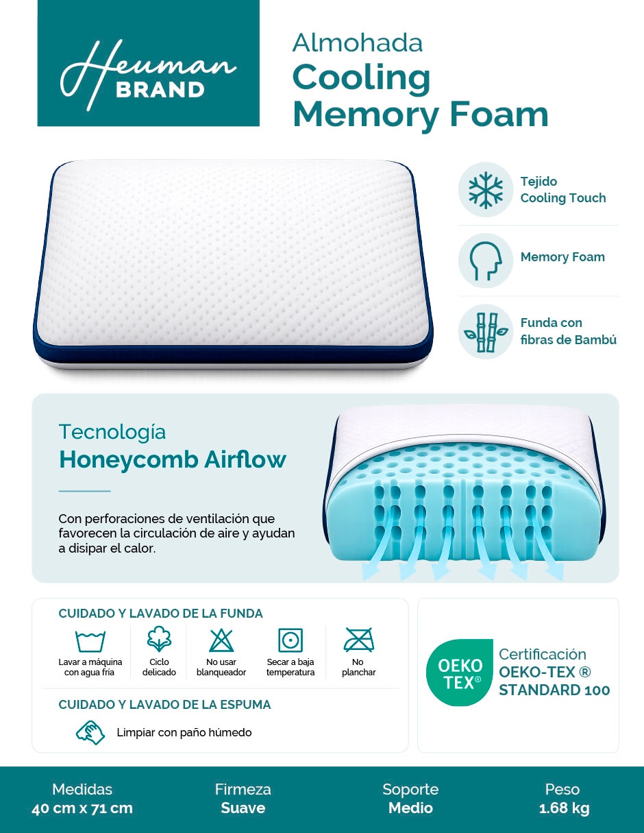 Almohada Heuman Brand Cooling firmeza media