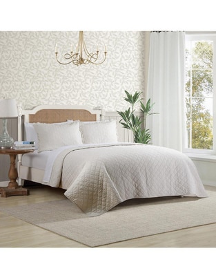Set de colcha Oxford Stripe Beige Set de colcha Oxford Stripe Beige