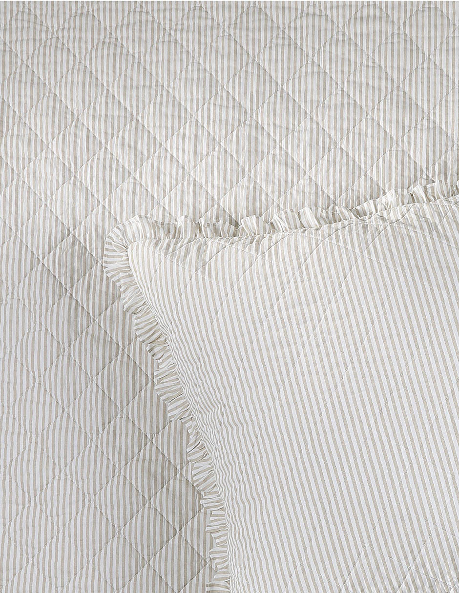Set de colcha Oxford Stripe Beige 3