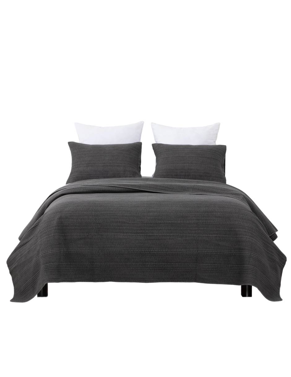 SET COLCHA STONEW, MAT-QS, GRIS OXFORD