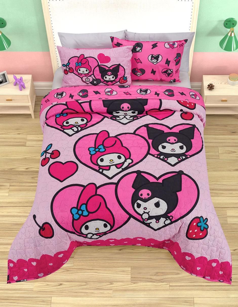 Set de colcha Providencia Kuromi y My Melody