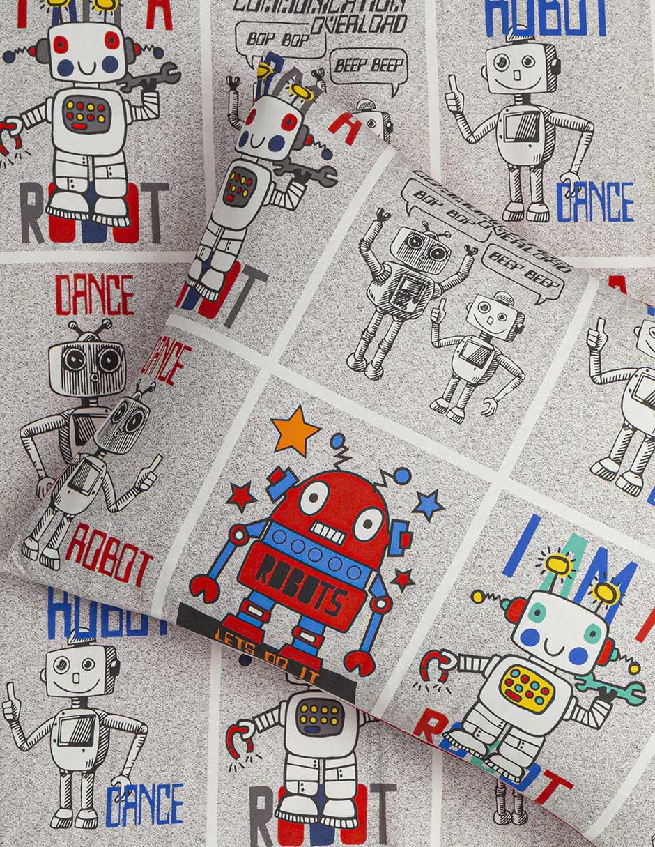 Set edredón Knapp & Tully Kids Robots Rule Red