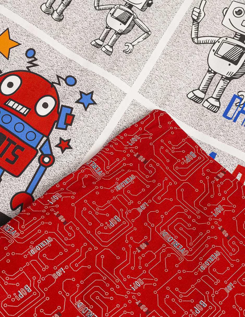 Set edredón Knapp & Tully Kids Robots Rule Red