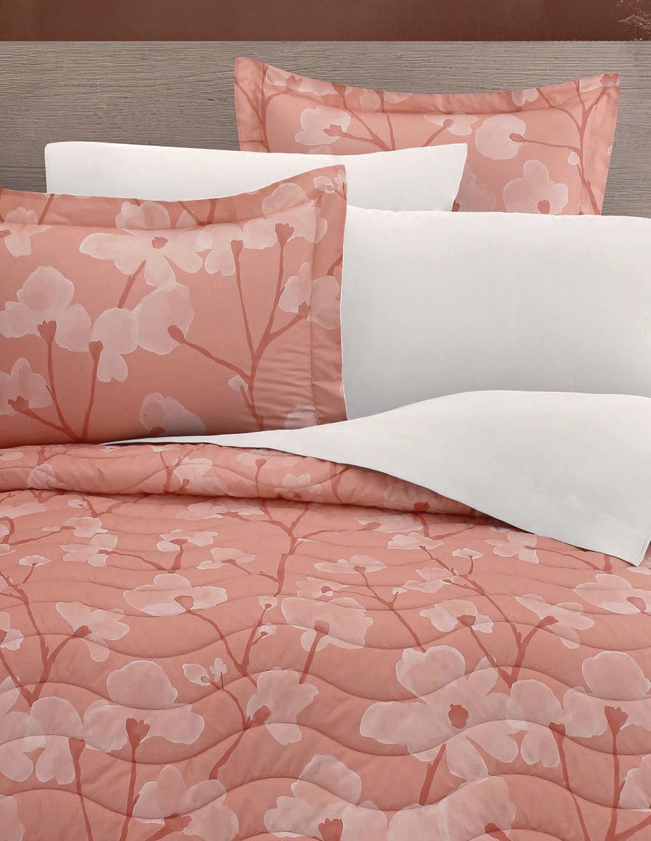Set de colcha Dalfiori Basic Cindel Coral