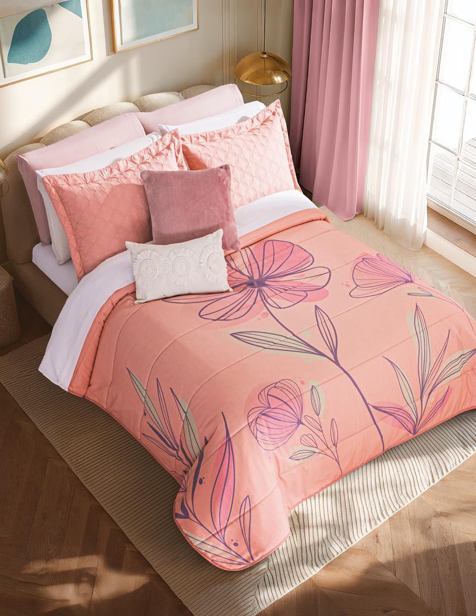 Colcha Pink Sunflower