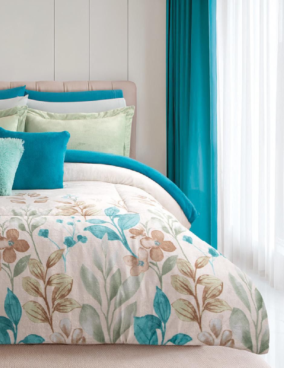 Cobertor LuxPuff Arrecife estampado floral 2