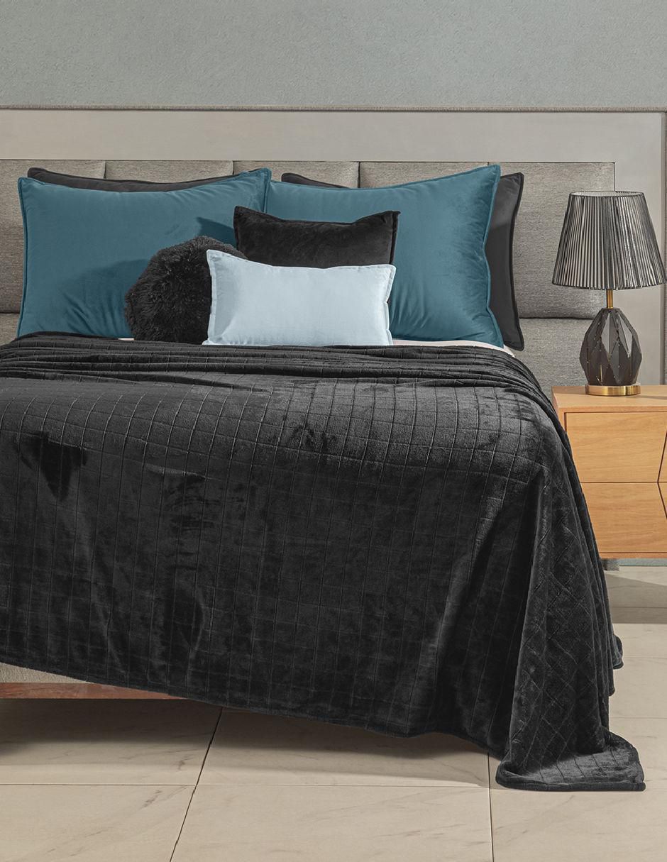 Cobertor Luxury Shadow Squares estampado geométrico
