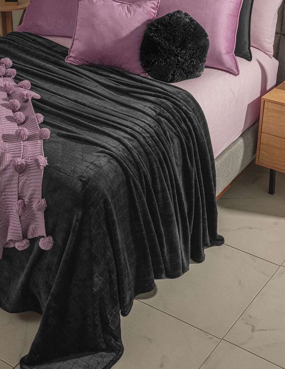 Cobertor Luxury Shadow Squares estampado geométrico 3