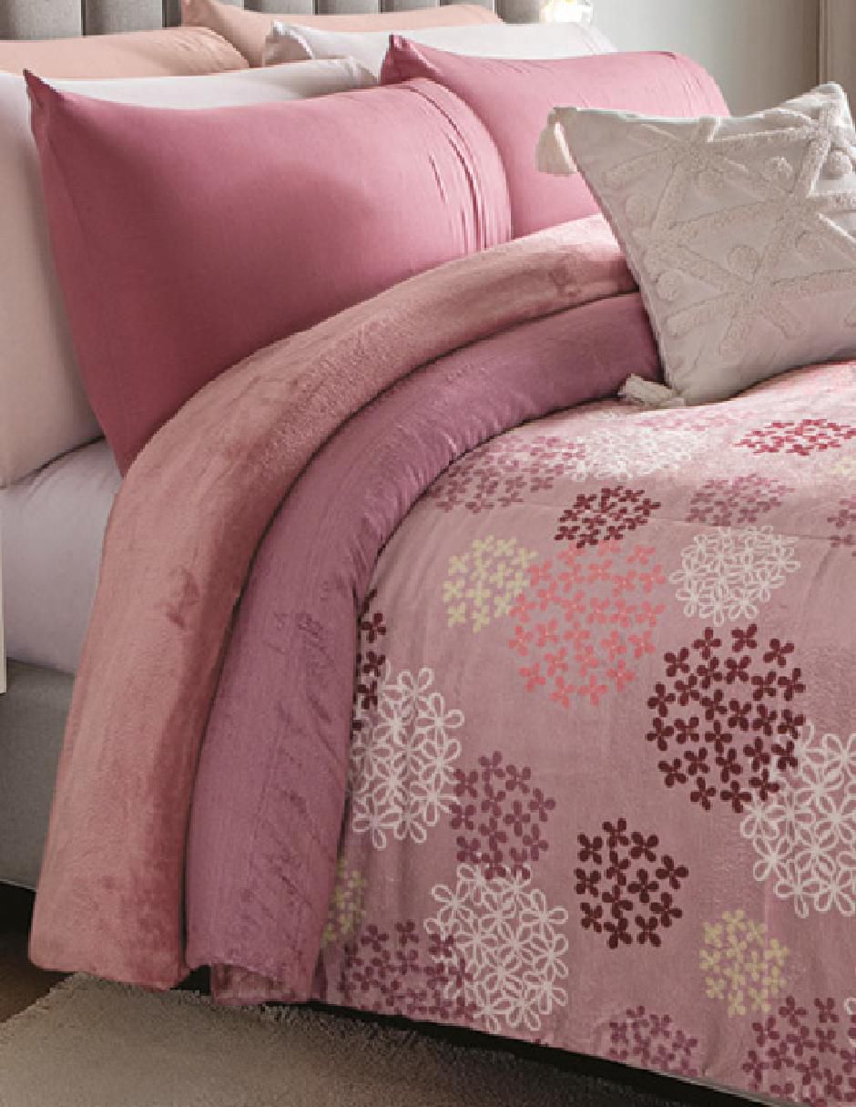 Cobertor Luxs Fluffy Berry estampado geométrico 4