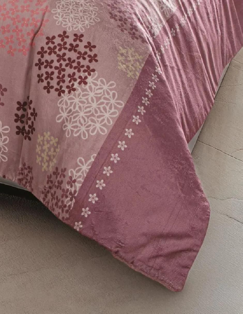 Cobertor Luxs Fluffy Berry estampado geométrico 3