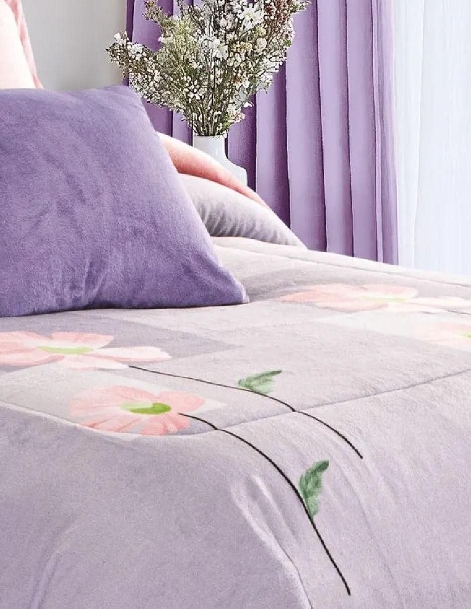 Cobertor Dreamy Malva Danzatta estampado floral 2