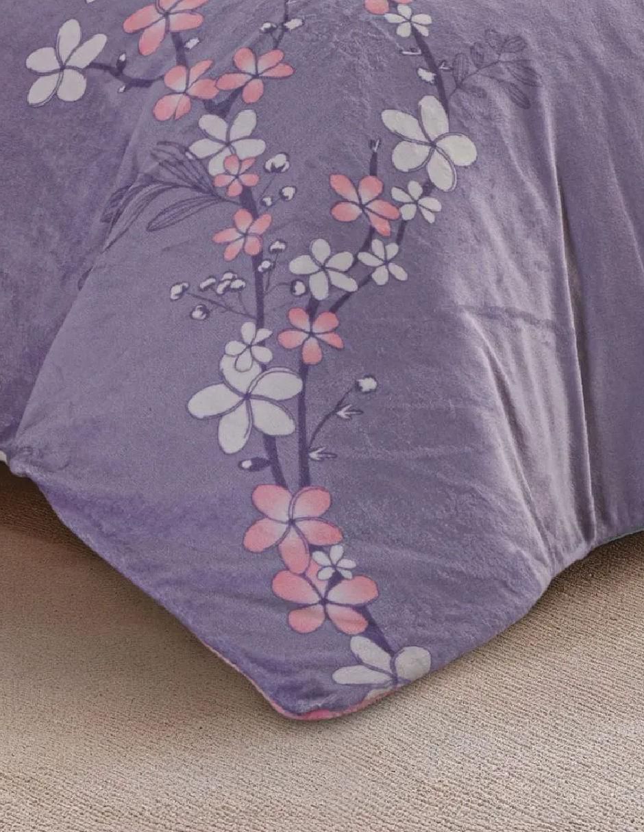 Cobertor Luxe Fluffy Violette estampado floral 3