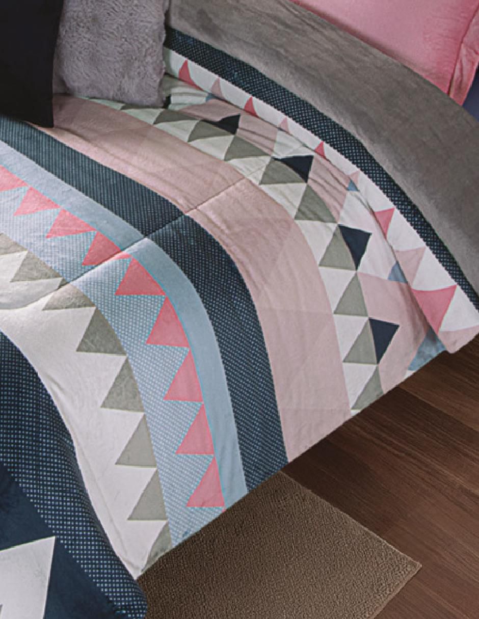 Cobertor Luxs Nordic Mountains estampado geométrico 3