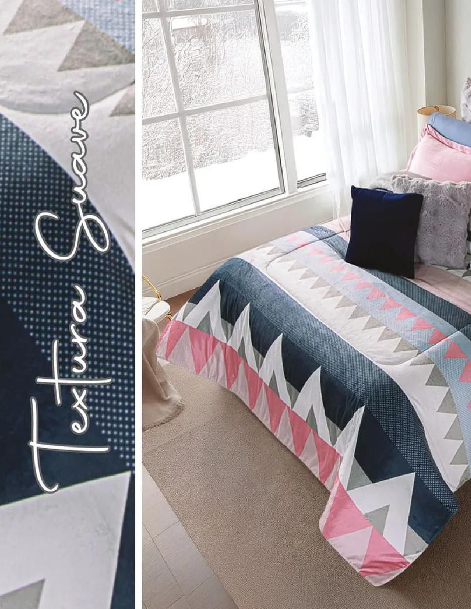 Cobertor Luxs Nordic Mountains estampado geométrico 2